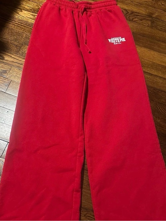 White Fox Boutique Pants - White Fox Red Logo Sweatpants